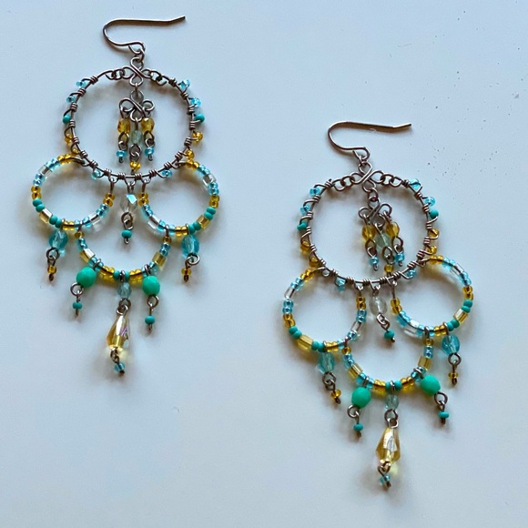 HANDMADE BEADED EARRINGS - Picture 3 of 4